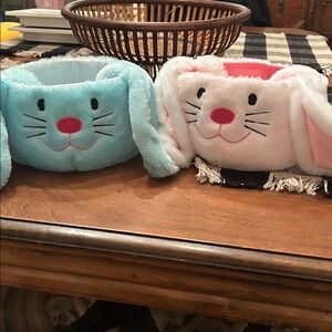 Blue and white Bunny Plush Easter Baskets